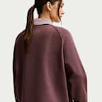 Nike Sportswear Phoenix Fleece oversized poloshirt met graphic voor dames