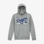 Nike Club Fleece (MLB Los Angeles Dodgers) Big Kids' (Boys') Pullover Hoodie - Grey Heather