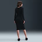 Nike Sportswear Chill Knit strakke midi-jurk met mini-ribbels en lange mouwen