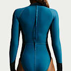 Traje de baño de una pieza de manga larga HydraLock para mujer (CB) Nike Swim Fusion