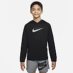 Nike Sportswear Big Kids' (Boys') Jersey Pullover Hoodie - Black/Smoke Grey