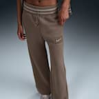 Pants de tiro alto y piernas anchas estampados para mujer Nike Sportswear Phoenix Fleece