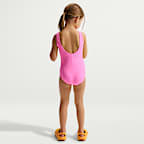 Traje de baño de una pieza con diseño de espalda en U para niña talla pequeña Nike Swim