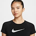 나이키 프로 여성 드라이 핏 반팔 크롭 그래픽 탑