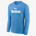 Tennessee Titans Sideline Team Issue Men's Nike Dri-FIT NFL Long-Sleeve T-Shirt - Blue
