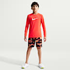 Playera de manga larga Dri-FIT UV para niño talla grande Nike Swim Hydroguard Essential