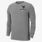 Nike College Dri-FIT (West Virginia) Men's Long-Sleeve T-Shirt - Dark Grey Heather