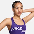 สปอร์ตบรามีกราฟิกผู้หญิงไม่เสริมฟองน้ำ Nike Pro Swoosh Light Support