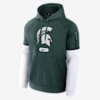 Sudadera con gorro sin cierre universitaria Nike Therma para hombre Michigan State Spartans Fitness