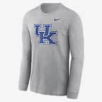 Kentucky Wildcats Primary Logo Men's Nike College Long-Sleeve T-Shirt - Dark Grey Heather