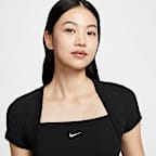 Nike Sportswear Chill Knit Women's Tight Cropped Mini-Rib 2-in-1 Top