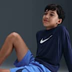 Playera de manga larga Dri-FIT UV para niño talla grande Nike Swim Hydroguard Essential