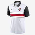 Polo universitario Nike Dri-FIT para hombre Ohio State Buckeyes Primetime Campus Vapor - Blanco