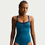 Traje de baño de una pieza con espalda en V para mujer Nike Swim