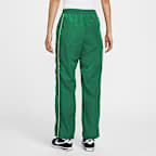 กางเกงขายาวเอวสูงเปิดชายแบบทอผู้หญิง Nike Windrunner