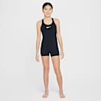 Traje de baño con piernas y espalda deportiva para niña talla grande Nike Swim HydraStrong
