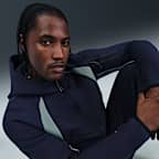 Chamarra Windrunner para hombre con tecnología Nike Tech de tejido Fleece con cierre completo y bloques de color