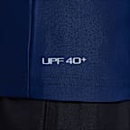 Playera de manga larga con cierre Hydroguard para niño talla grande Nike Swim 3-D Swoosh