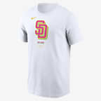 Playera Nike de la MLB para hombre San Diego Padres City Connect Logo - Blanco