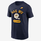 West Virginia Legacy Arch Helmet Men's Nike College T-Shirt - Navy