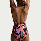 Traje de baño de una pieza con cuello en forma de U para mujer Nike Swim