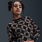 Nike Sportswear Club Fleece Big Kids' (Girls') Oversized Printed Crewneck Sweatshirt