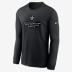 New Orleans Saints Team Issue Men's Nike Dri-FIT NFL Long-Sleeve T-Shirt - Black