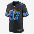 Jersey de fútbol americano Nike de la NFL Game para hombre Aidan Hutchinson Detroit Lions - Negro