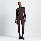 Playera de manga larga con medio cierre para mujer NikeSKIMS Shine