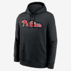 Philadelphia Phillies Club Men's Nike MLB Pullover Hoodie - Black