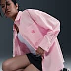 ナイキ スポーツウェア チル ポプリン ウィメンズ ルーズ ロングスリーブ ボタンアップ トップ