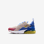 Nike Air Max 270 Little Kids' Shoes - Soft Pearl/Comet Blue/Sweet Beet/Bright Citron