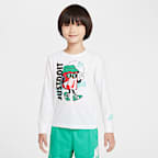 Playera de manga larga Peace de corte cuadrado para niño talla pequeña Nike