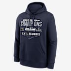 Seattle Seahawks 2026 NFC Champions Team Nation Men's Nike NFL Pullover Hoodie - Navy