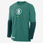 Chamarra sin cierre Nike Dri-FIT de la MLB para hombre Boston Red Sox Authentic Collection City Connect Player
