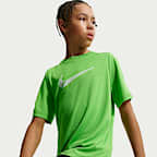 Playera de entrenamiento de manga corta Dri-FIT para niño talla grande Nike Multi
