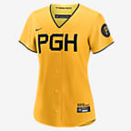 Jersey de béisbol Replica para mujer MLB Pittsburgh Pirates City Connect (Bryan Reynolds) - Atardecer/Negro