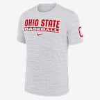Ohio State Buckeyes Velocity Baseball Wordmark Stack Men's Nike Dri-FIT College T-Shirt - White