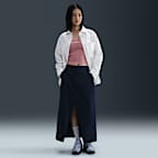 ナイキ スポーツウェア チル ポプリン ウィメンズ ルーズ ロングスリーブ ボタンアップ トップ