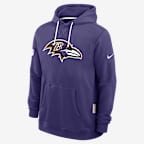 Baltimore Ravens Initial Home Sideline Men's Nike Dri-FIT NFL Pullover Hoodie - Purple
