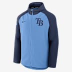 Chamarra Nike Therma de la MLB de cierre completo para hombre Tampa Bay Rays Authentic Collection
