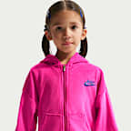 Dwuczęściowy welurowy zestaw z legginsami z rozszerzanymi nogawkami dla małych dzieci Nike