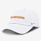 Tennessee Volunteers Core Club Mascot Wordmark Men's Nike College Adjustable Hat - White