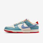 Tenis Nike Dunk Low Premium - Marfil pálido/Denim turquesa/Carmesí claro/Royal pulso