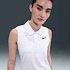 ナイキ ビクトリー ウィメンズ Dri-FIT スリーブレス ストライプ ゴルフポロ