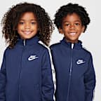 Conjunto de 2 piezas de cierre completo y cinta con logotipos para niños talla pequeña Nike Dri-FIT