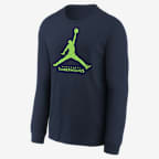 Playera de manga larga Jordan de la NBA para niños talla grande Minnesota Timberwolves Essential - Negro