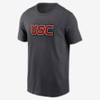 Playera universitaria Nike para hombre USC Trojans Primetime Wordmark - Antracita