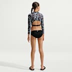 Conjunto de top cropped de manga larga y cintura alta para niña talla grande Nike Swim