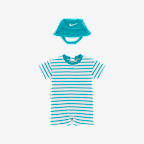 Nike Baby Short Sleeve Romper with Bucket Hat